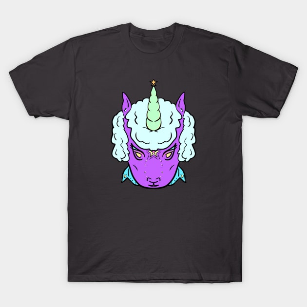 Unicorn Punk (purple) T-Shirt by Adaser